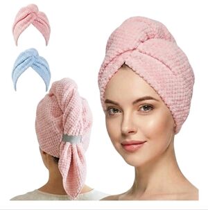 2 Pack Microfiber Hair Towel Wrap